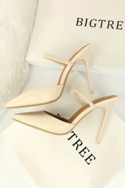 Apricot Stiletto Pointy Heels -Zapaka Sales Store ZPKCGLH10 86 Offwhite 2