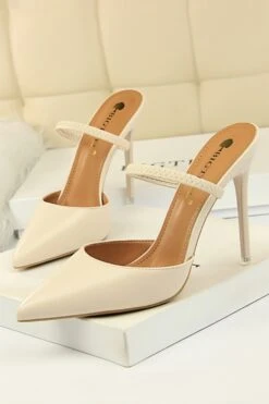 Apricot Stiletto Pointy Heels -Zapaka Sales Store ZPKCGLH10 86 Offwhite 5