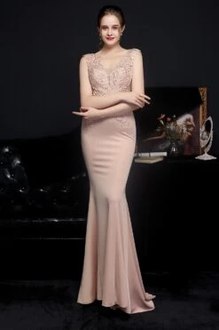 Blush Mermaid Prom Dress -Zapaka Sales Store ZPKCGLH20475 Apricot first