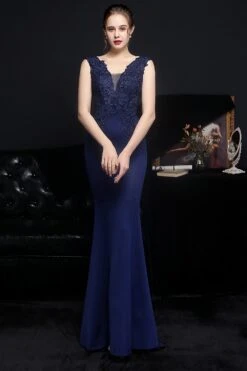 Blush Mermaid Prom Dress -Zapaka Sales Store ZPKCGLH20475 Navy first