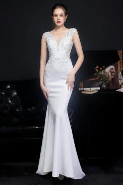 Blush Mermaid Prom Dress -Zapaka Sales Store ZPKCGLH20475 White first