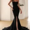 Black Mermaid Sweetheart Long Prom Dress