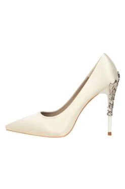 Burgundy Shallow Metal Stiletto Heels 24 Burgundy Shallow Metal Stiletto Heels -Zapaka Sales Store ZPKCGLH9219 2 Offwhite 2