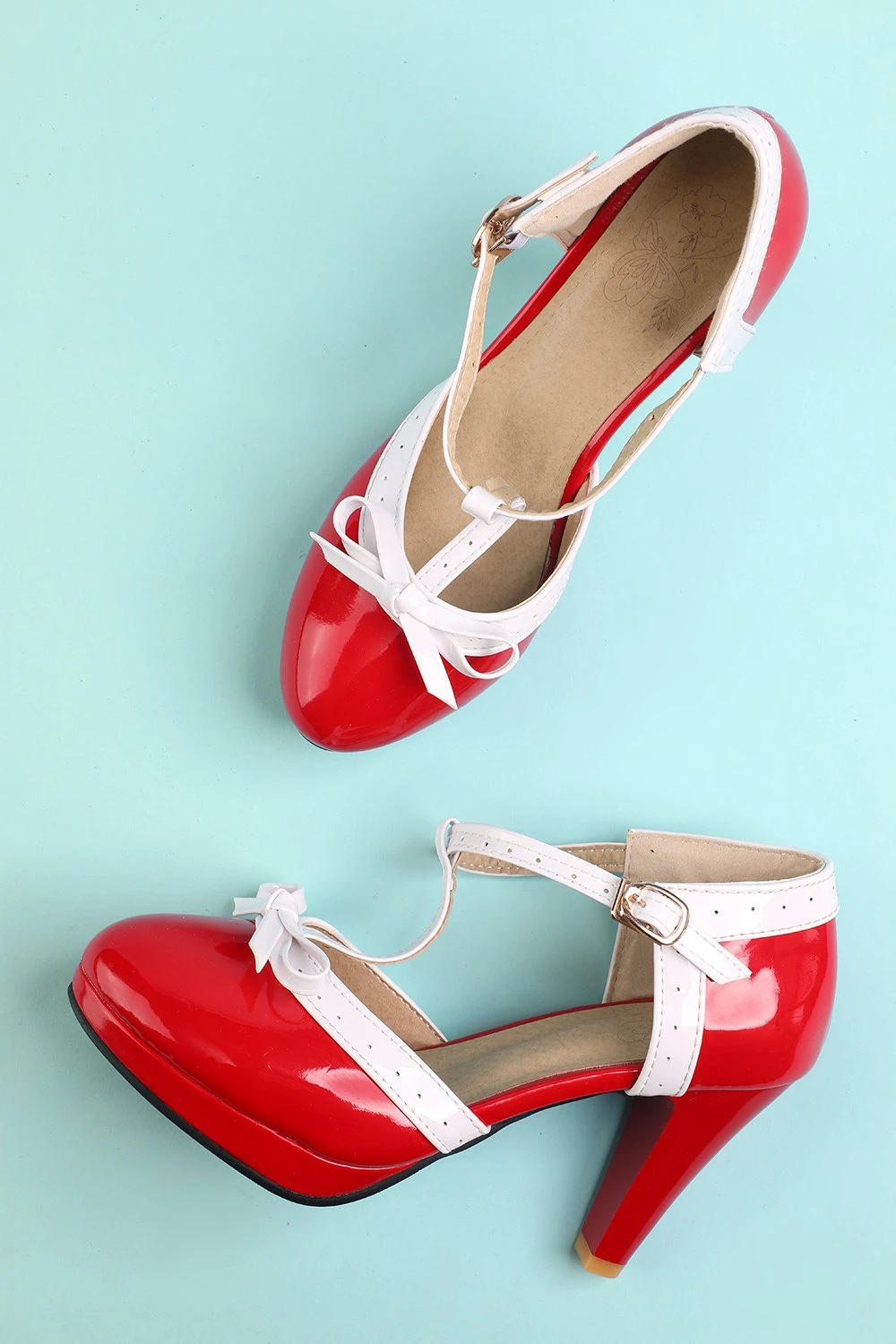 Vintage Red T-Strap Heels 1 Vintage Red T-Strap Heels