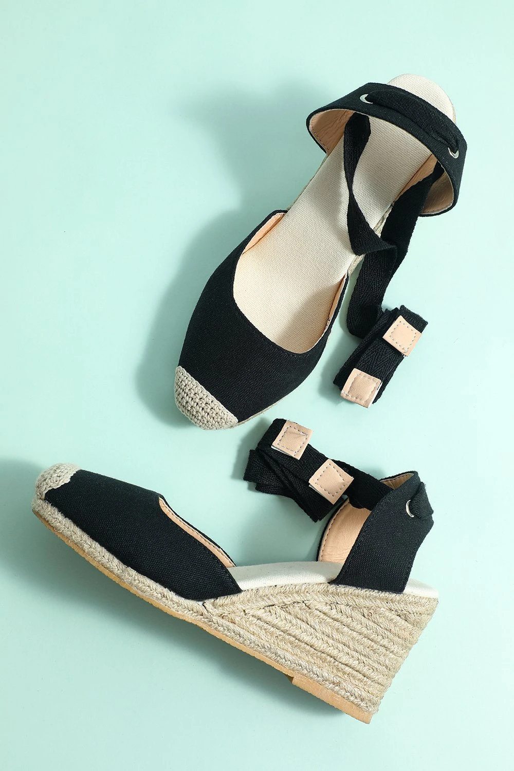 Straw Linen Wedges Women's Shoes 1 Straw Linen Wedges Women's Shoes