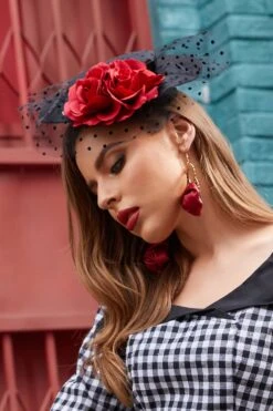 Black Women Halloween Witch Hat With Flower