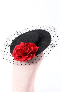 Black Women Halloween Witch Hat With Flower -Zapaka Sales Store ZPKCGZL21077 Black 5