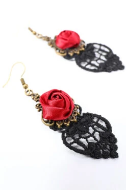 Red And Black Halloween Crochet Drop Earrings -Zapaka Sales Store ZPKCGZL21081 Red 2