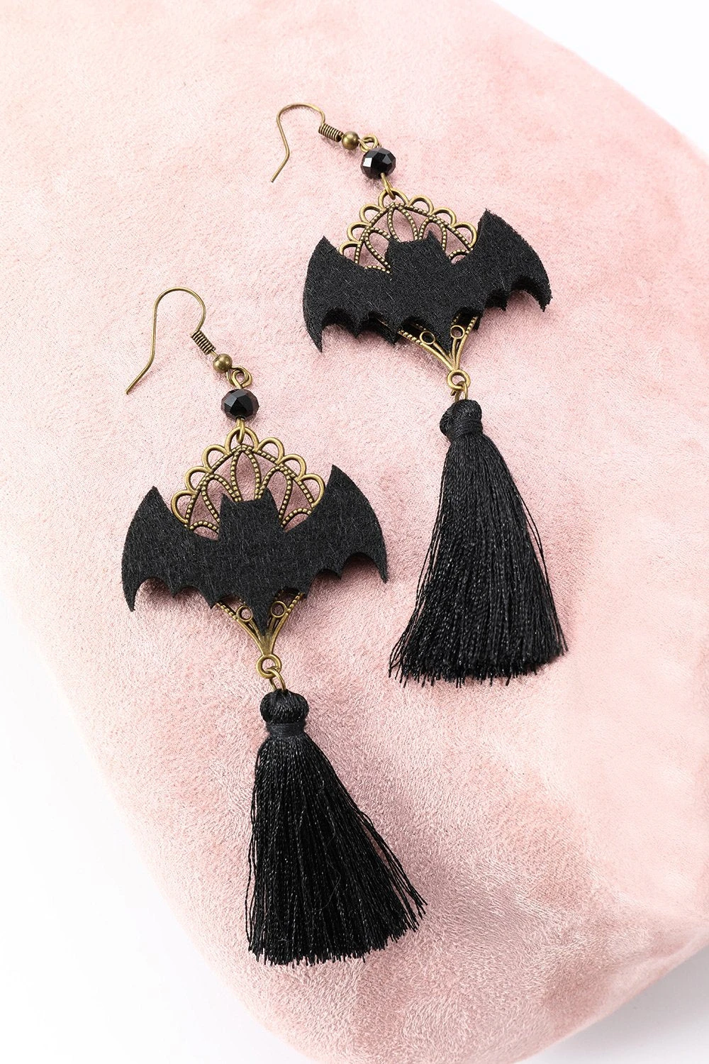 Black Halloween Bat Drop Earrings 1 Black Halloween Bat Drop Earrings