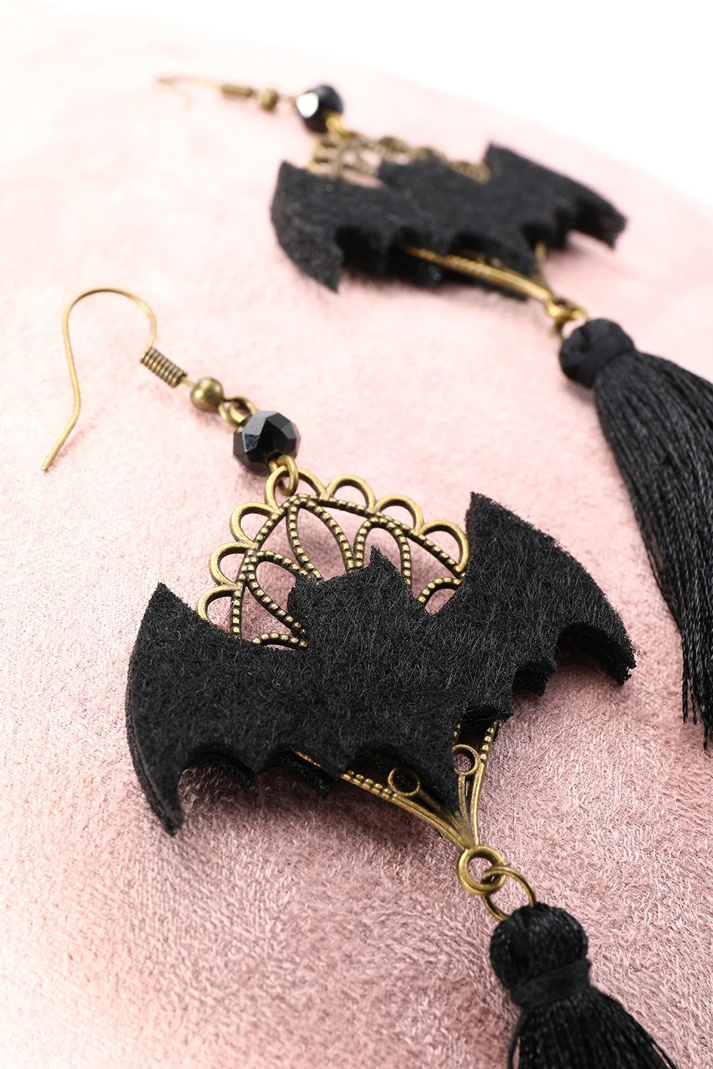 Black Halloween Bat Drop Earrings 4 Black Halloween Bat Drop Earrings - Image 4