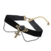 Black Halloween Cross Chain Choker