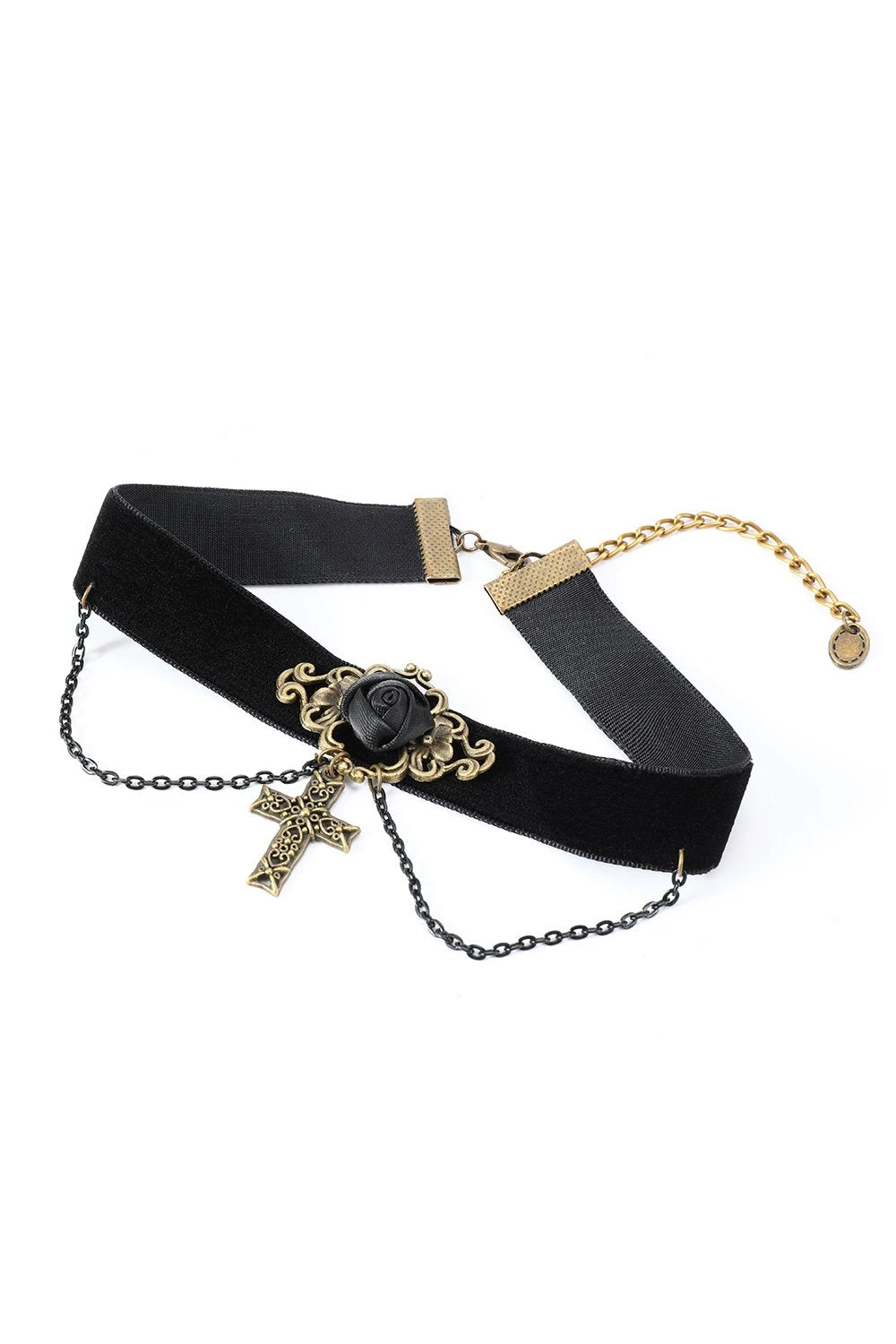 Black Halloween Cross Chain Choker 1 Black Halloween Cross Chain Choker