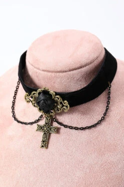 Black Halloween Cross Chain Choker 10 Black Halloween Cross Chain Choker -Zapaka Sales Store ZPKCGZL21098 Black 3