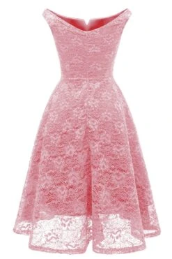 A Line Bateau Burgundy Cocktail Dress -Zapaka Sales Store ZPKCGZL21149 Blush 3