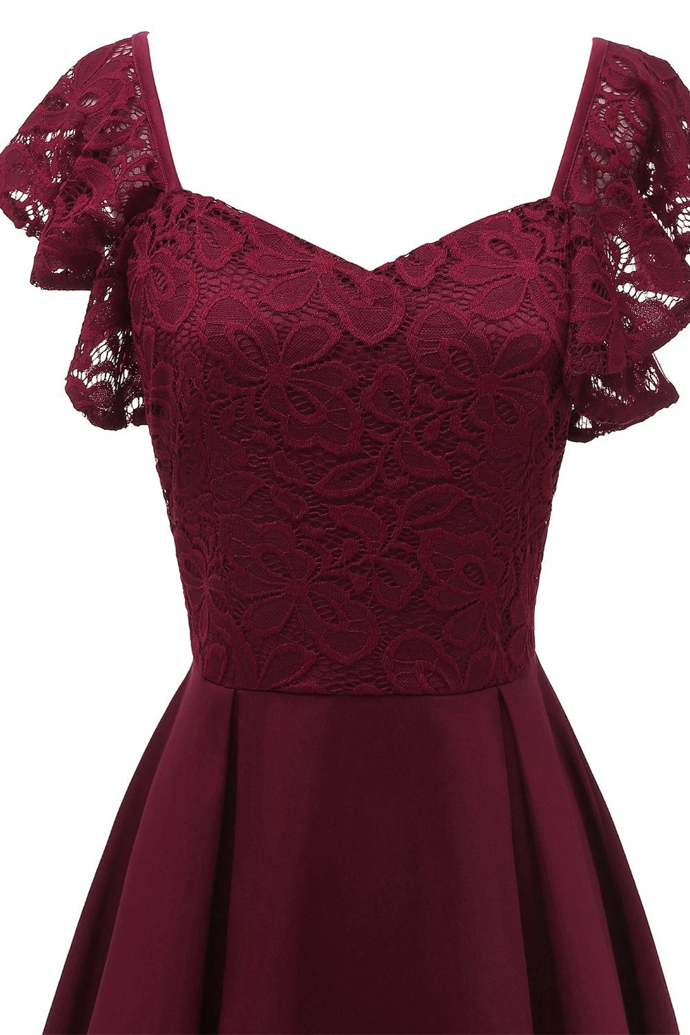 Sweetheart Burgundy Cocktail Party Dress 4 Sweetheart Burgundy Cocktail Party Dress - Image 4