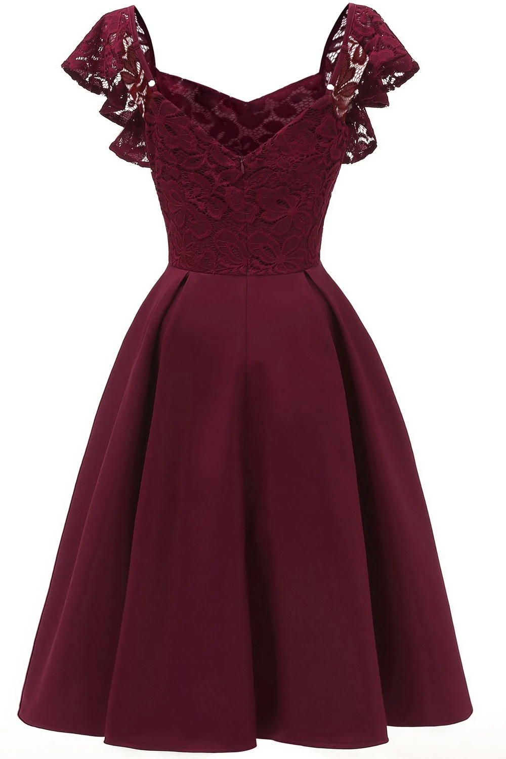 Sweetheart Burgundy Cocktail Party Dress 2 Sweetheart Burgundy Cocktail Party Dress - Image 2