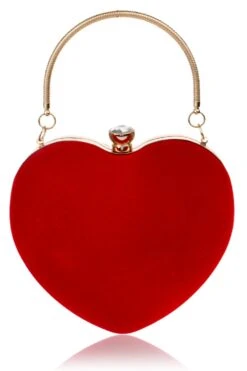 Red Velvet Heart Handbag -Zapaka Sales Store ZPKCGZL21641 Red 3
