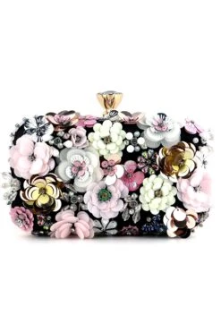 Dinner Clutch With Flower 16 Dinner Clutch With Flower -Zapaka Sales Store ZPKCGZL21642 Black 1 first