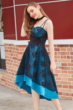 High-low Lace Vintage Dress 14 High-low Lace Vintage Dress -Zapaka Sales Store ZPKYYCGHX TT 9176Blue 4