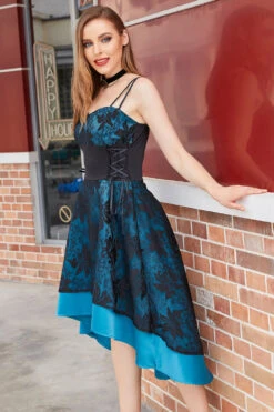 High-low Lace Vintage Dress 13 High-low Lace Vintage Dress -Zapaka Sales Store ZPKYYCGHX TT 9176Blue 6