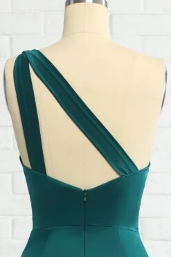 Mermaid One Shoulder Dark Green Long Bridesmaid Dress -Zapaka Sales Store ZPKYYZL073 Dark Green 7