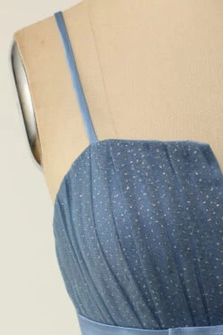 A Line Spaghetti Straps Blue Grey Short Cocktail Dress -Zapaka Sales Store ZPKYYZL095 Blue Grey 3