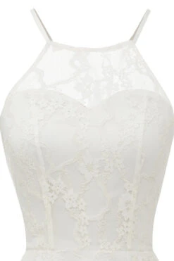 Cute A Line Hater White Short Lace Dress -Zapaka Sales Store ZPKYYZL109White 4