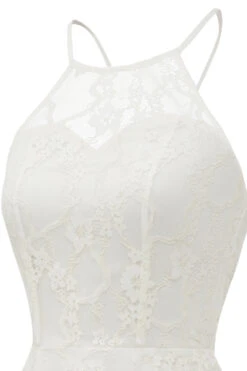 Cute A Line Hater White Short Lace Dress -Zapaka Sales Store ZPKYYZL109White 5