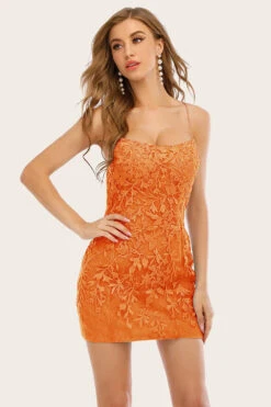 Short Tight Lace Homecoming Dresses 20 Short Tight Lace Homecoming Dresses -Zapaka Sales Store ZPKZS2103002 20Orange 20 5