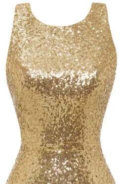 Bodycon Golden Sequins Cocktail Dress Open Back -Zapaka Sales Store ZS2108011 2