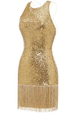 Bodycon Golden Sequins Cocktail Dress Open Back -Zapaka Sales Store ZS2108011 3