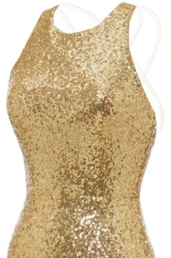 Bodycon Golden Sequins Cocktail Dress Open Back -Zapaka Sales Store ZS2108011 4