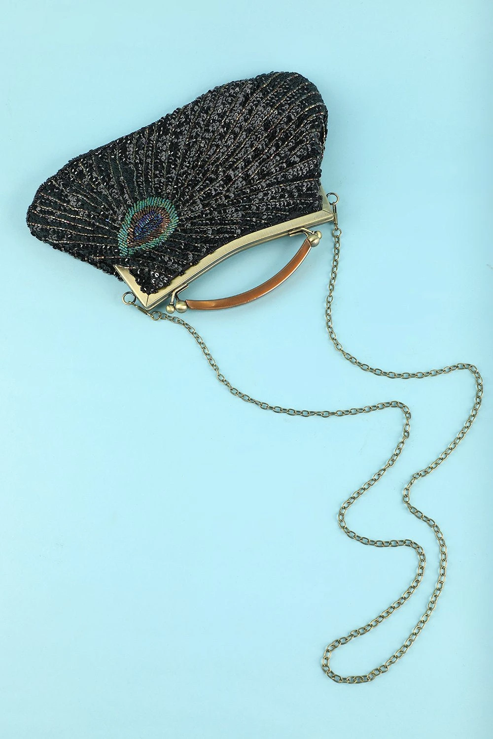 Black Beaded Evening Bag 4 Black Beaded Evening Bag - Image 4