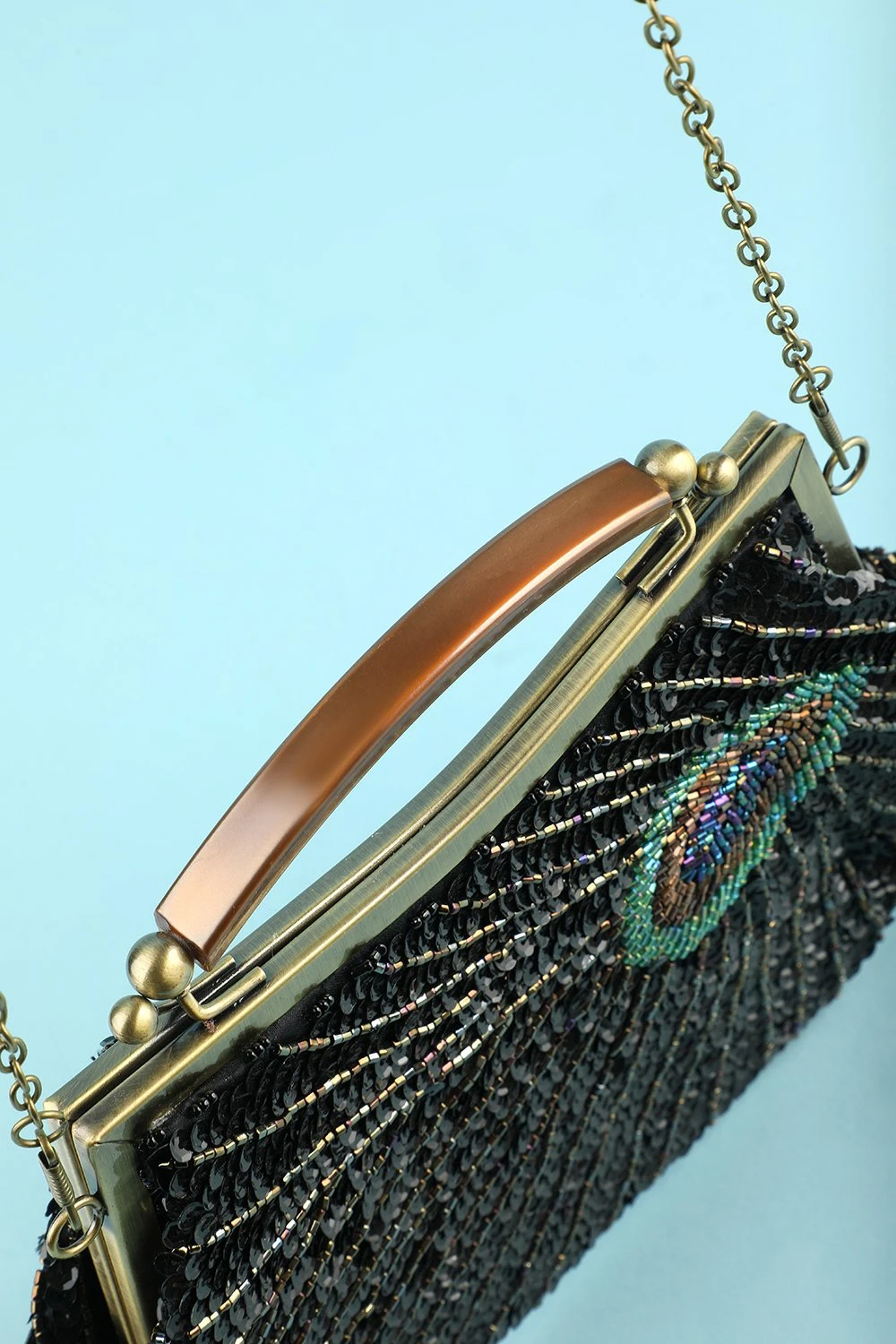 Black Beaded Evening Bag 6 Black Beaded Evening Bag - Image 6