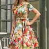 Vintage Print 1950s Swing Dress