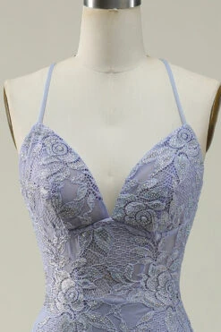 Halter Mermaid Purple Lace Long Prom Dress -Zapaka Sales Store zqgrs003 20Purple 4